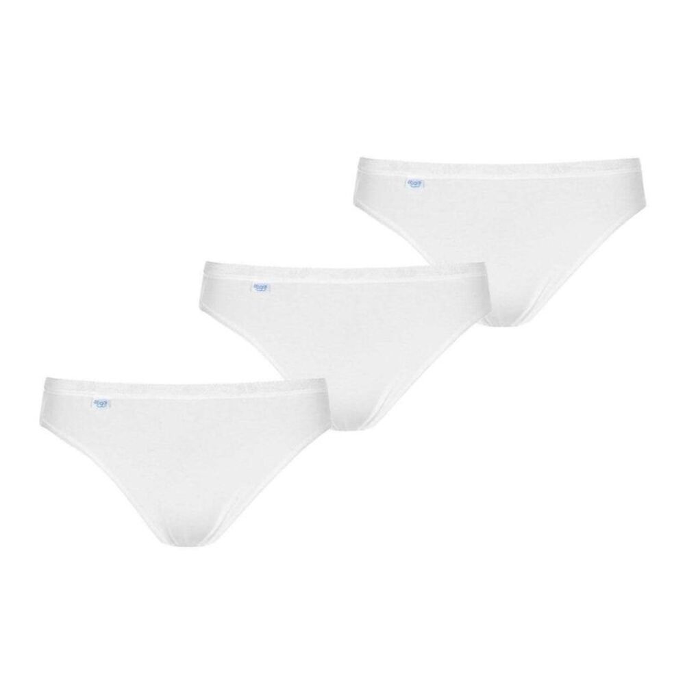 Sloggi Womens/Ladies Tai Logo Cotton Blend Briefs (Pack of 3) / White
